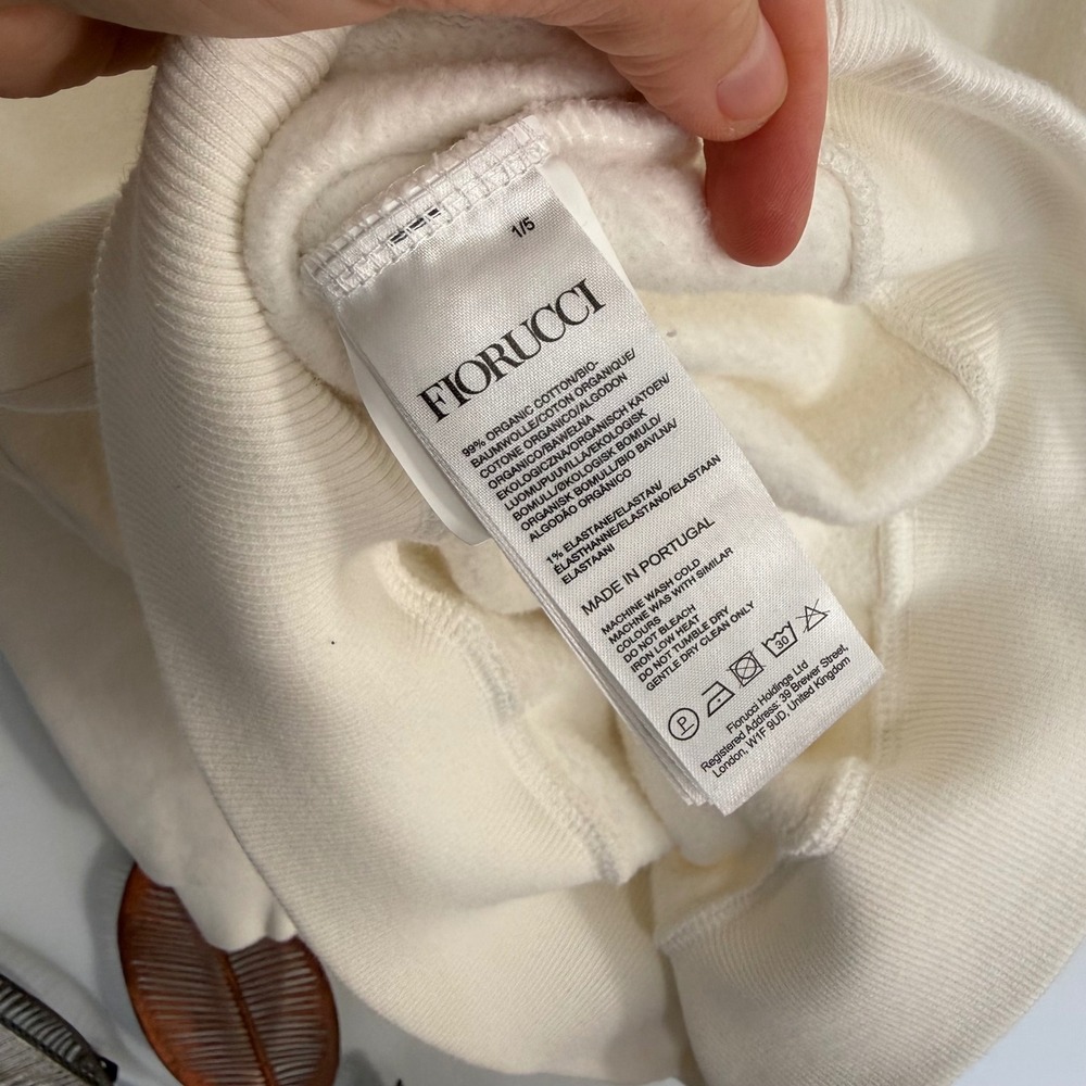 Fiorucci Angels Graphic Sweatshirt Cream White Crewneck Pullover Oversized Small - Picture 9 of 9